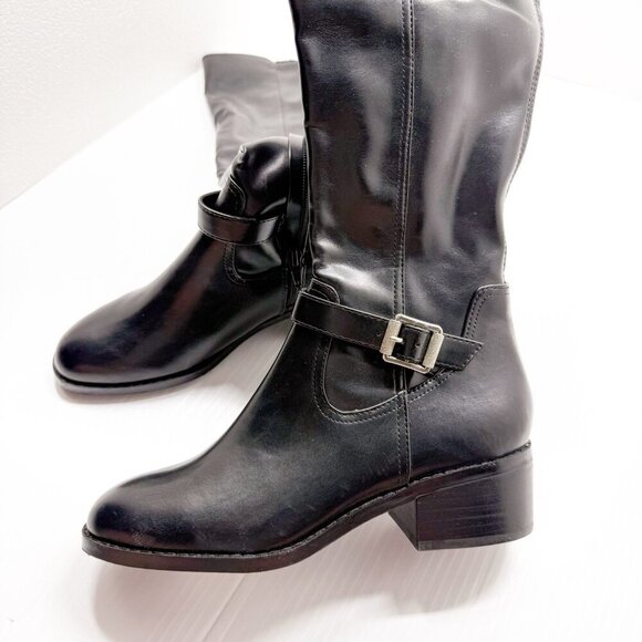 DV Dolce Vita Elyse Black Over The Knee Boots Womens 7.5 Block Heel Riding Style - Picture 5 of 10